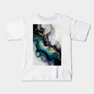 Salty Waters - Abstract Alcohol Ink Resin Art Kids T-Shirt